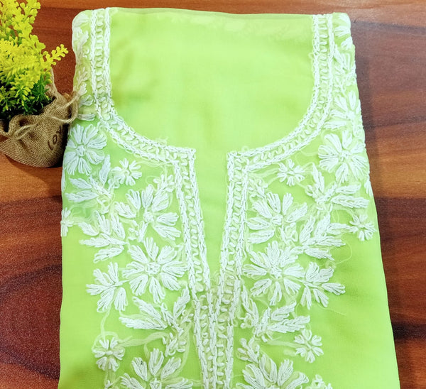 Pink Cotton Kurti Lucknow Chikankari Kurta Top Indian Hand Embroidered  Shirt | eBay